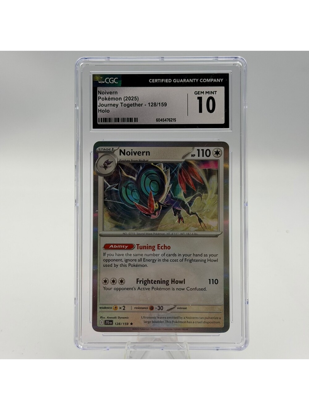 Pokémon Noivern Holo 2025 Journey Together Pokemon 128/159 GEM MINT 10 CGC
